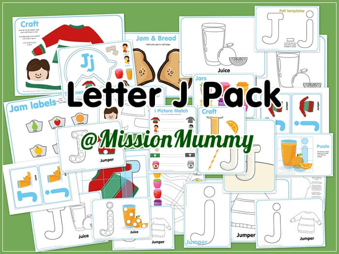 Letter J totschool pack