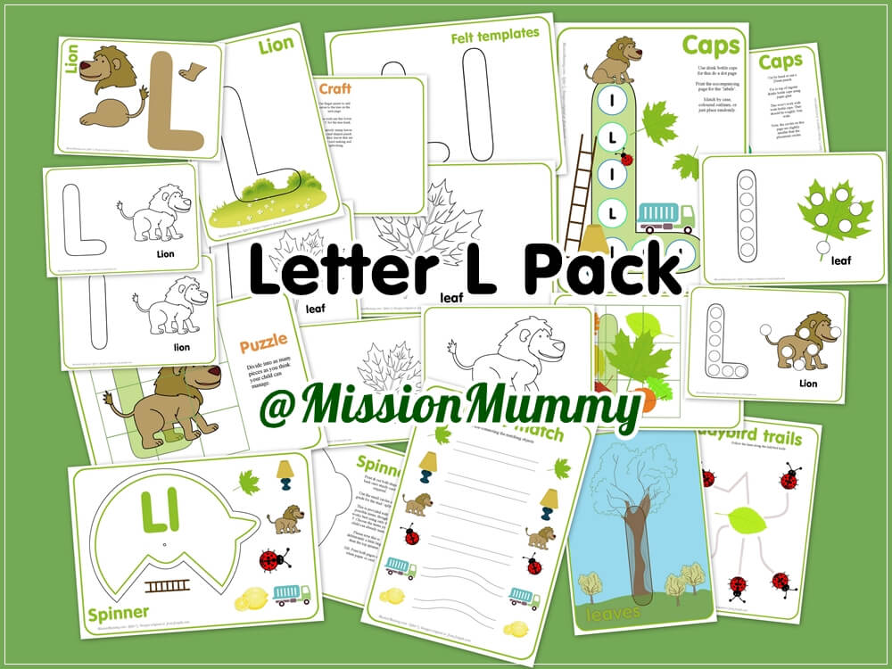 Letter L totschool pack