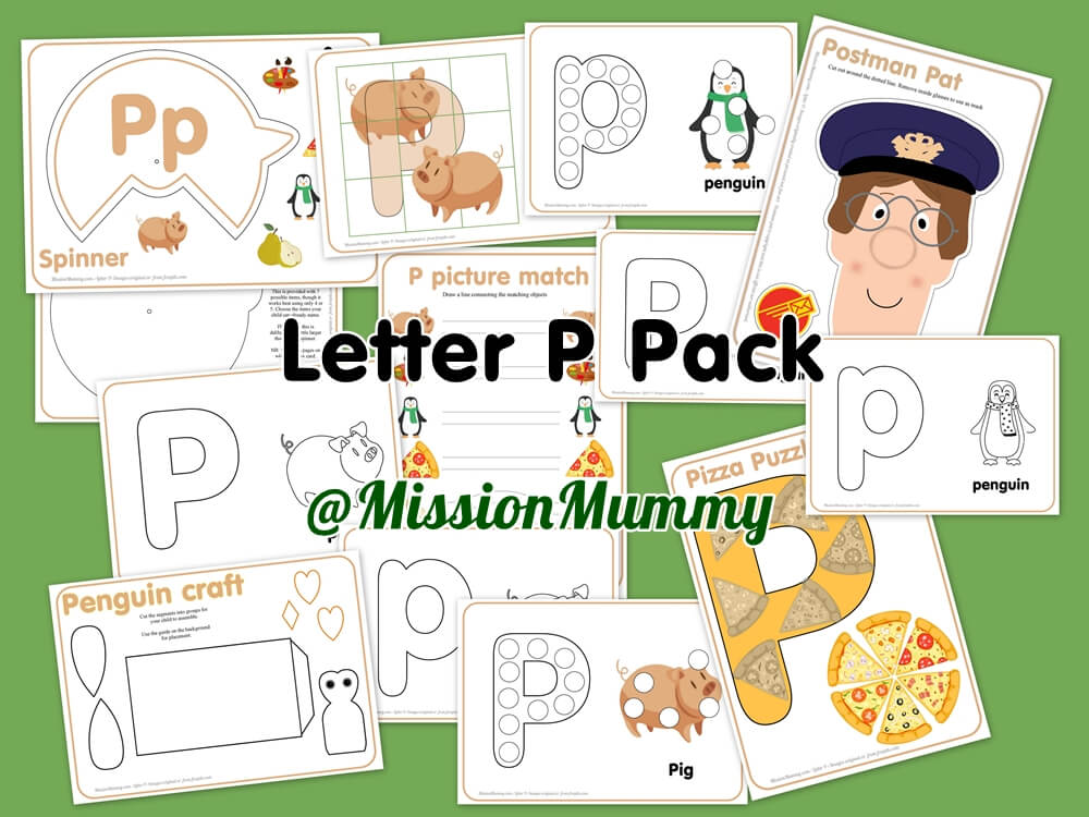 Letter P totschool pack